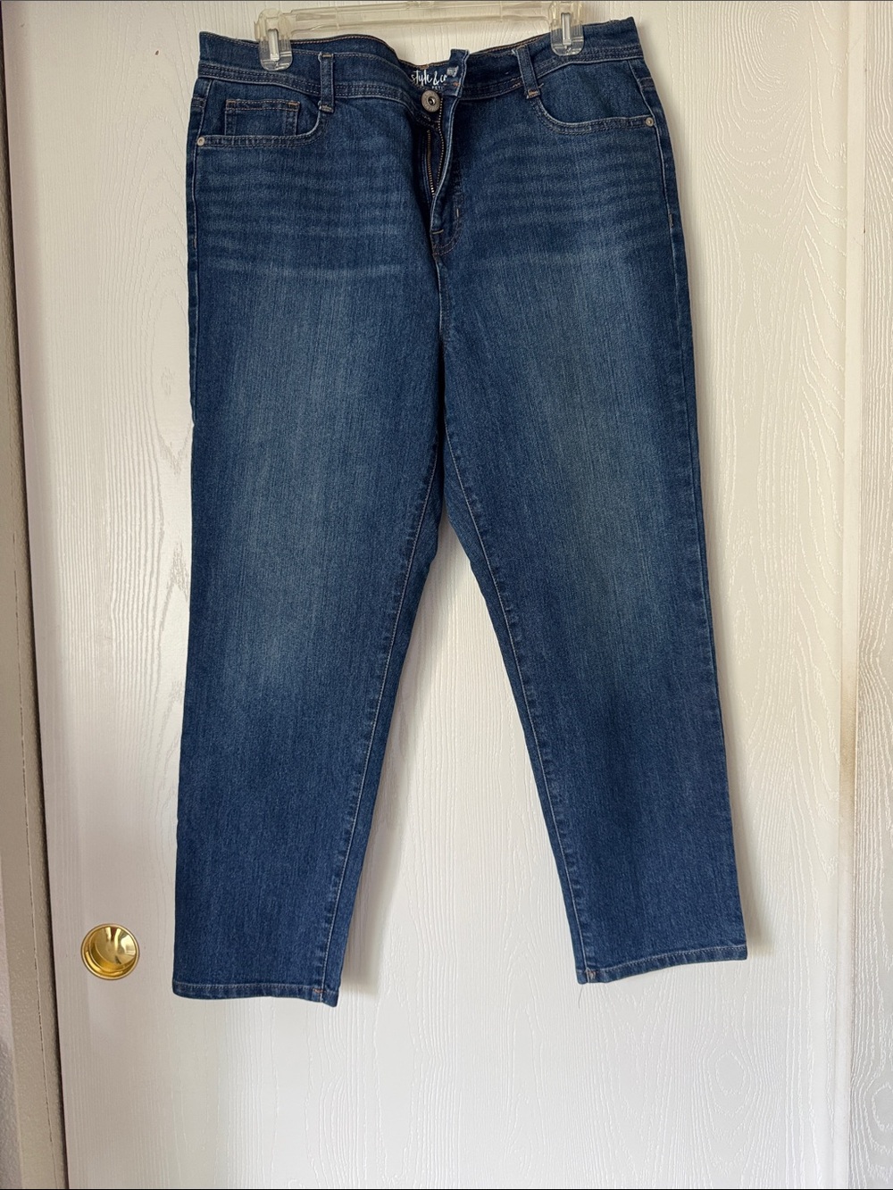 Style & Co. Women's Straight Leg Jeans in Dark Blue